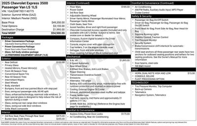 2025 Chevrolet Express Passenger 3500 1LS