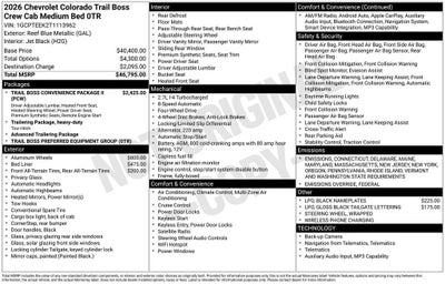 2026 Chevrolet Colorado Trail Boss