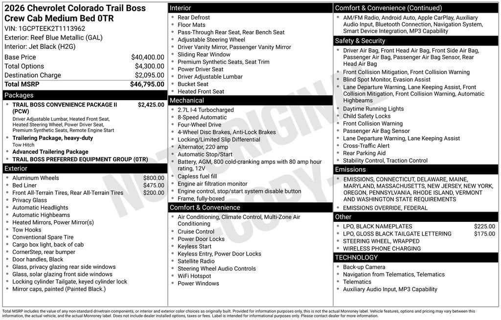 2026 Chevrolet Colorado Trail Boss