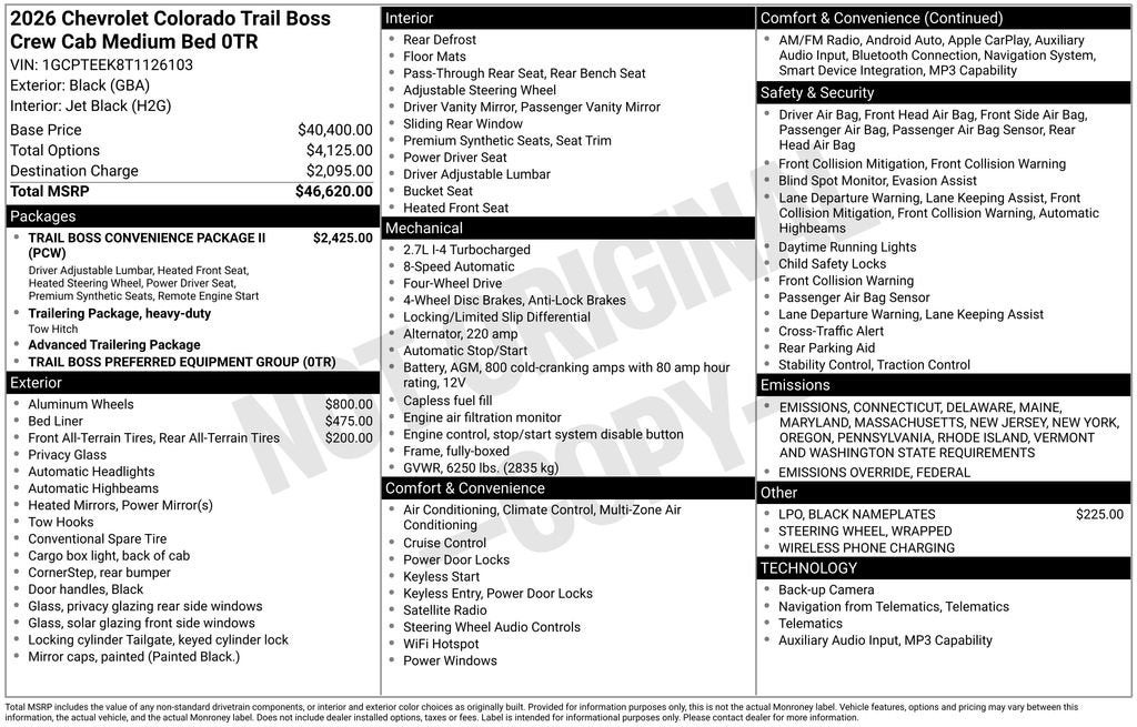 2026 Chevrolet Colorado Trail Boss