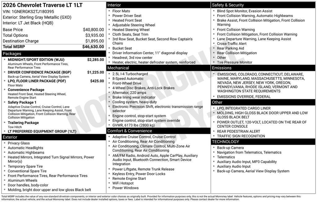 2026 Chevrolet Traverse LT