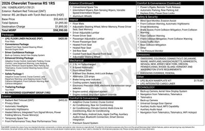 2026 Chevrolet Traverse RS