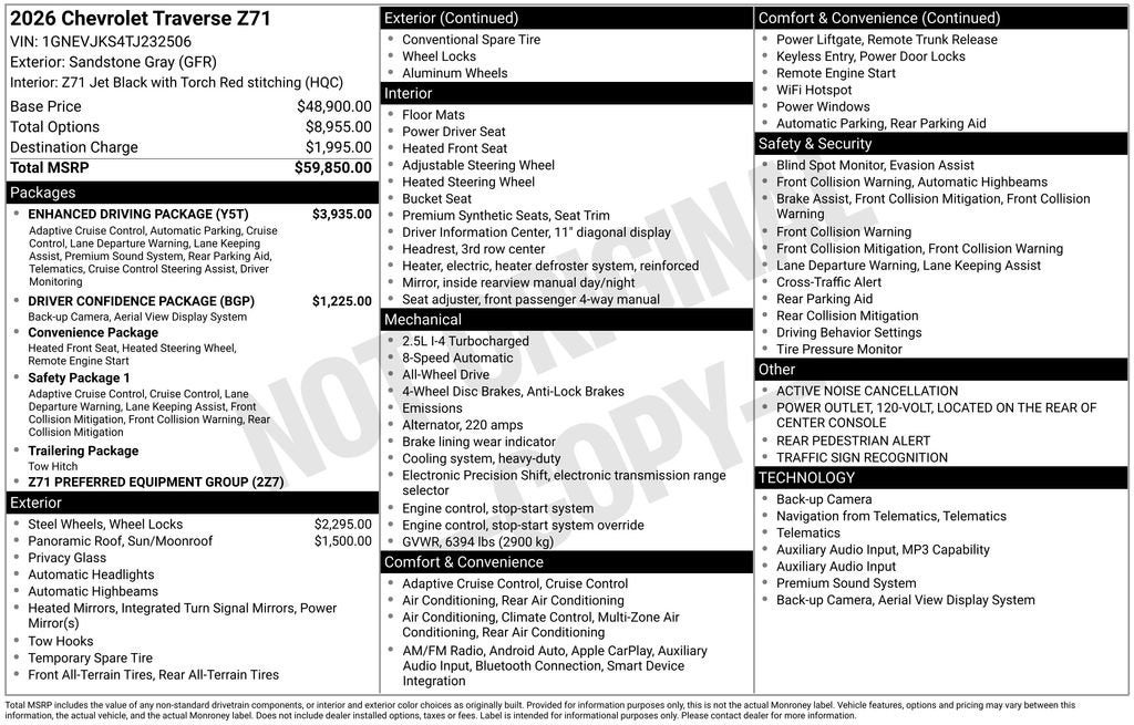 2026 Chevrolet Traverse Z71
