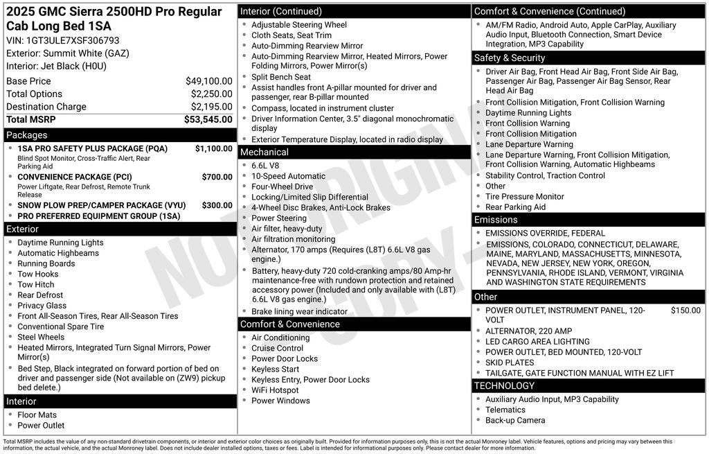 2025 GMC Sierra 2500 HD Pro