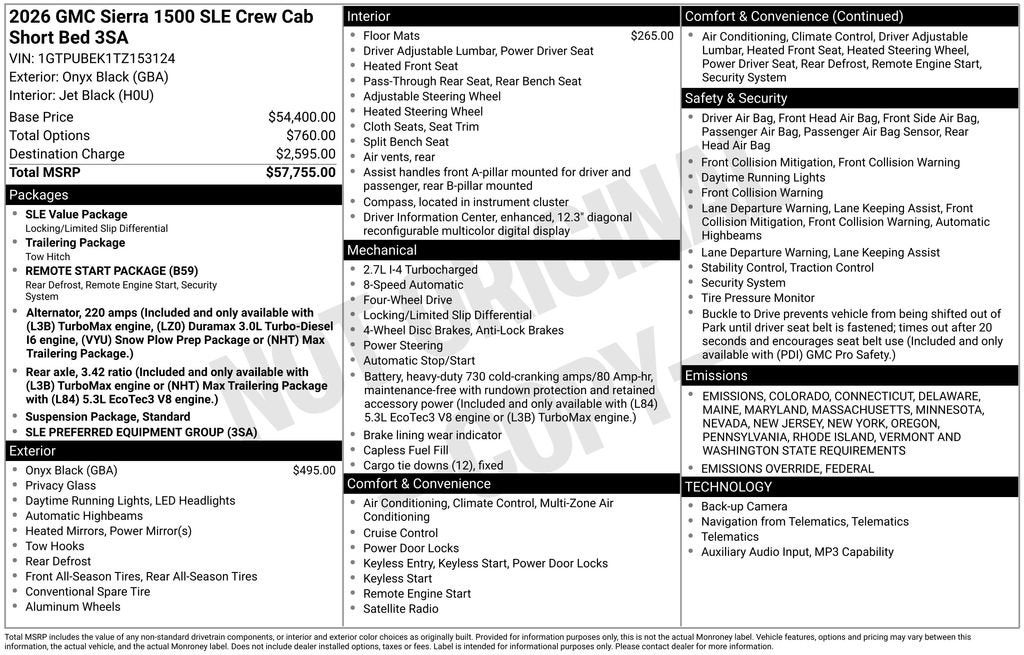 2026 GMC Sierra 1500 SLE