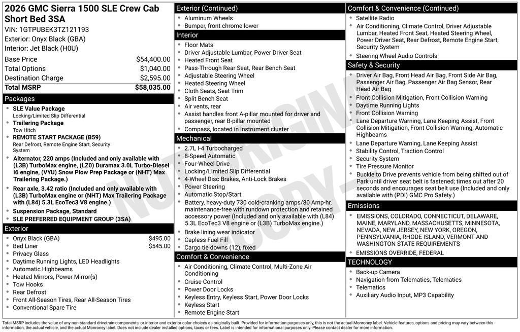 2026 GMC Sierra 1500 SLE