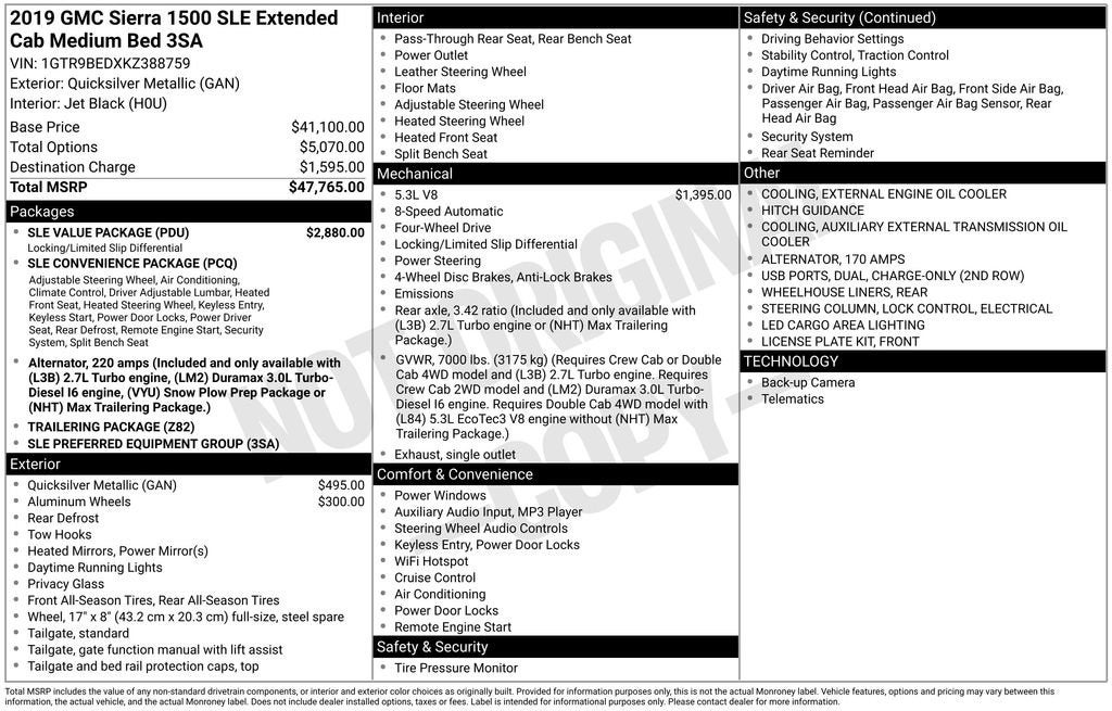 2019 GMC Sierra 1500 SLE