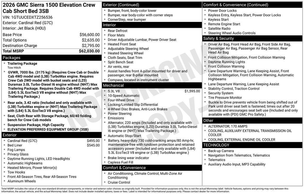 2026 GMC Sierra 1500 Elevation