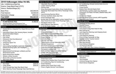 2018 Volkswagen Atlas 3.6L V6 SEL