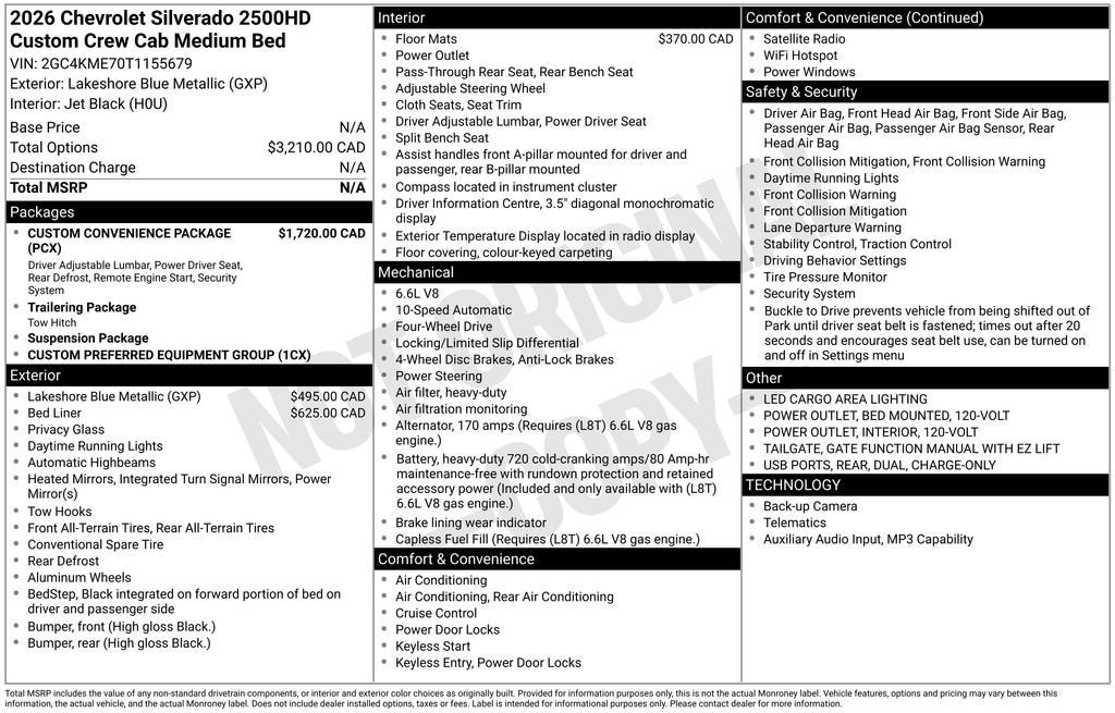 2026 Chevrolet Silverado 2500 HD Custom