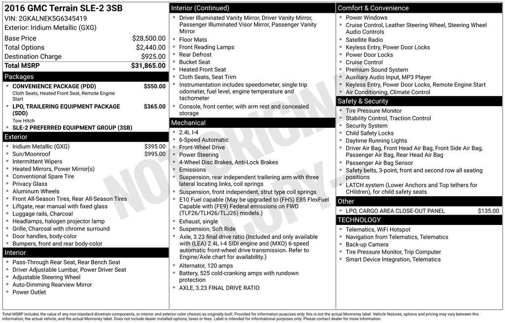 2016 GMC Terrain SLE