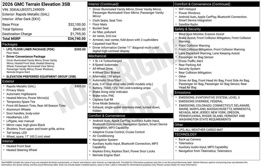 2026 GMC Terrain Elevation
