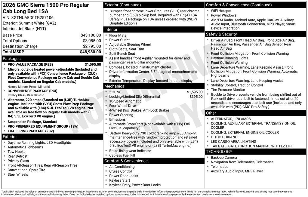 2026 GMC Sierra 1500 Pro