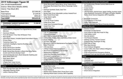 2019 Volkswagen Tiguan 2.0T SE