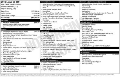 2015 Lexus ES 350 Crafted Line
