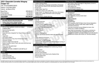 2021 Chevrolet Corvette Stingray 1LT