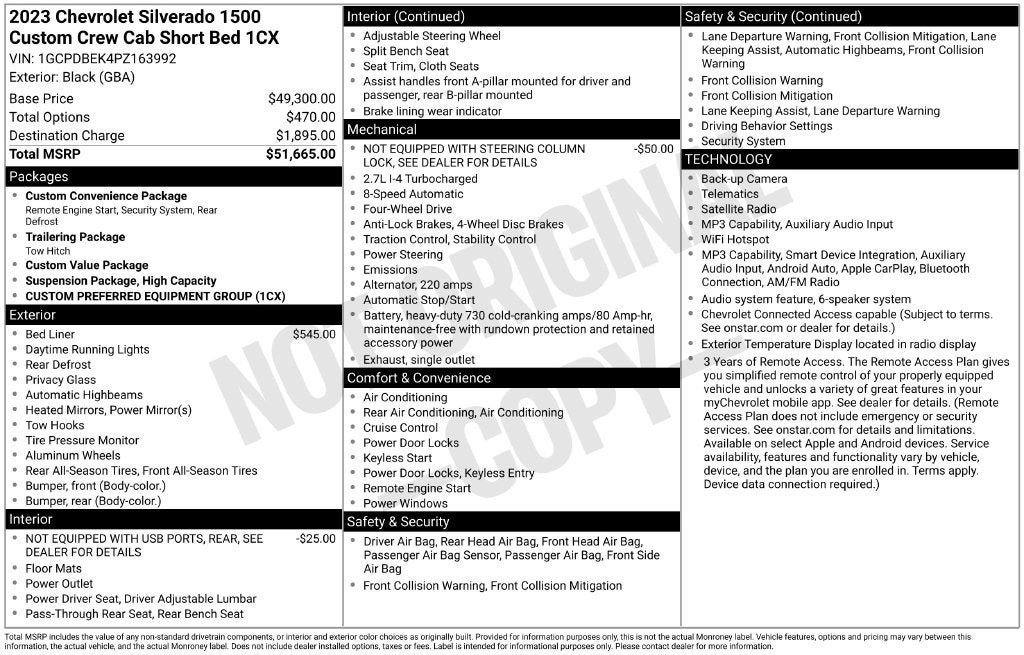 2023 Chevrolet Silverado 1500 Custom