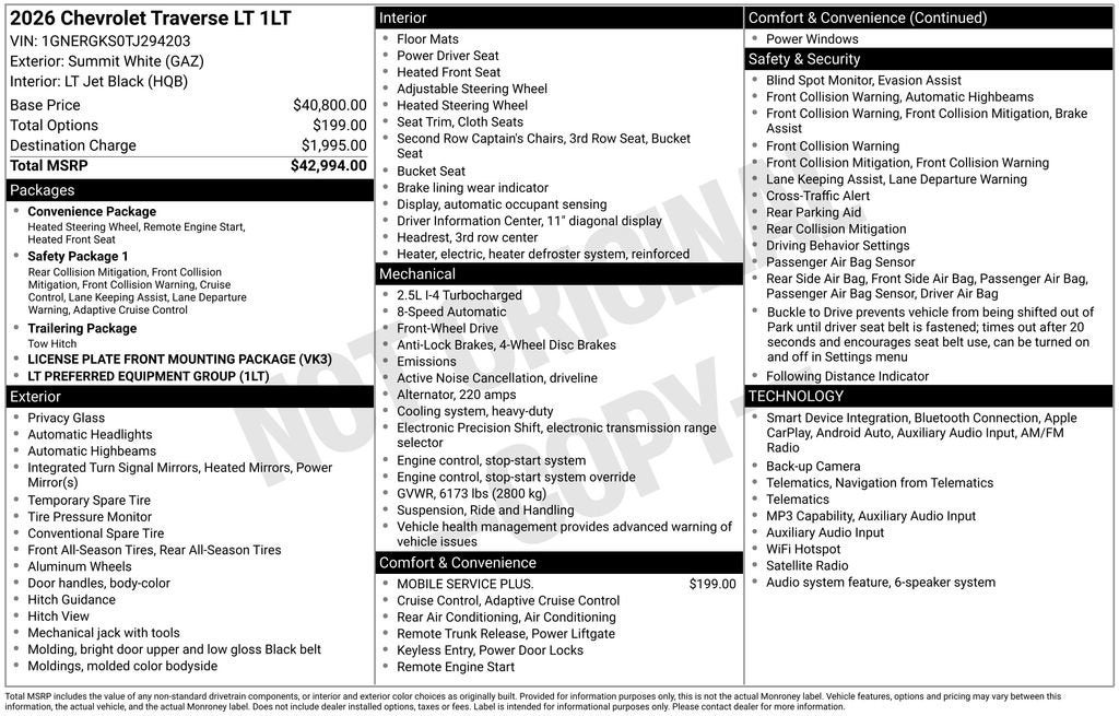 2026 Chevrolet Traverse LT