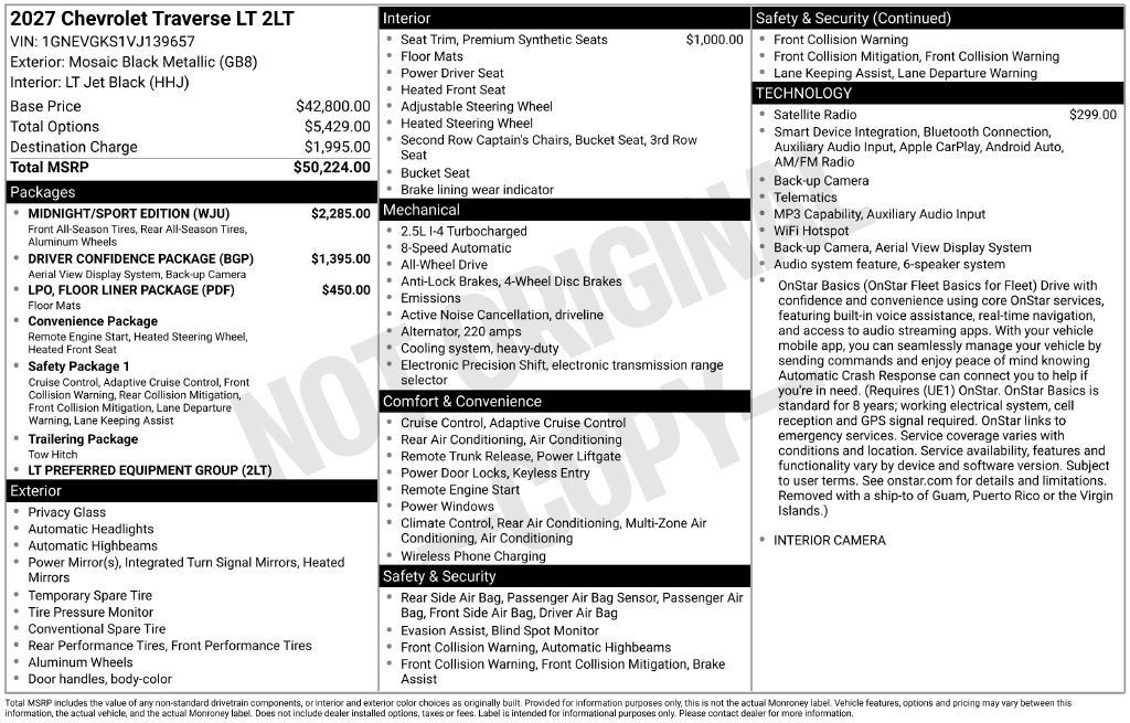 2027 Chevrolet Traverse LT