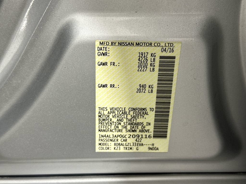 2016 Nissan Altima 2.5 S