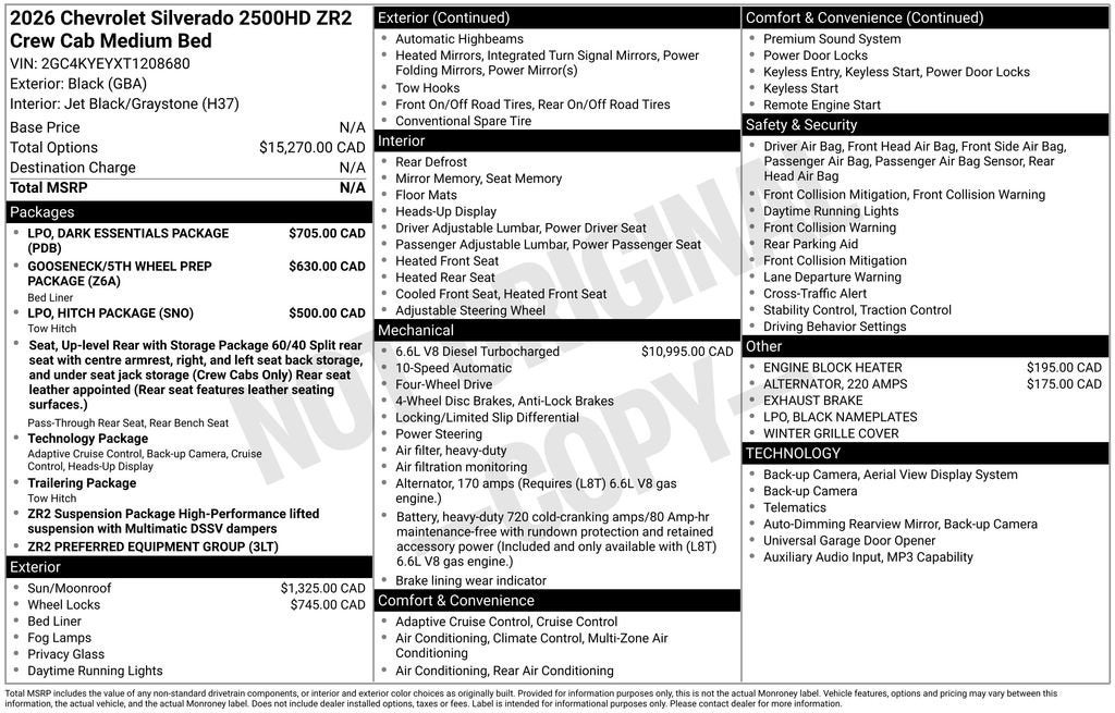 2026 Chevrolet Silverado 2500 HD ZR2