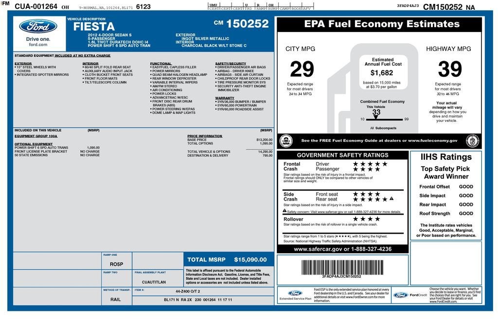 2012 Ford Fiesta S