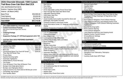 2026 Chevrolet Silverado 1500 Custom Trail Boss