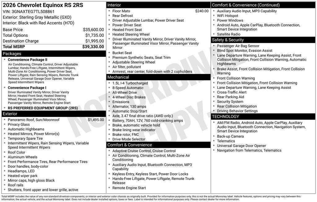 2026 Chevrolet Equinox RS