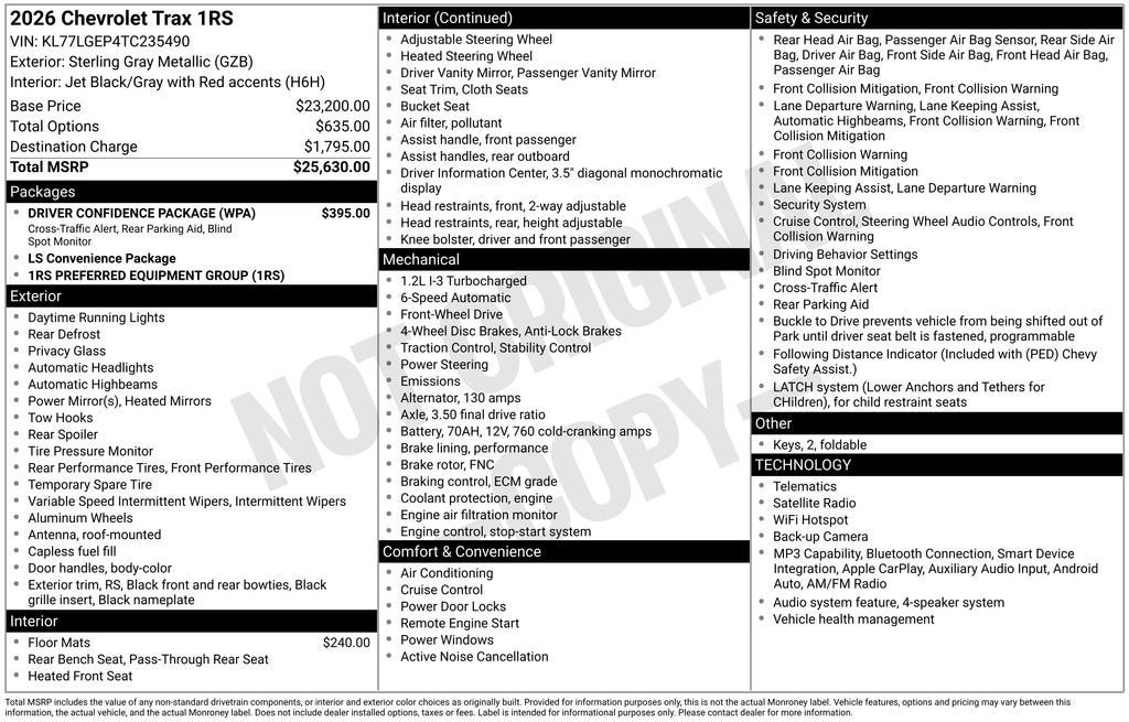 2026 Chevrolet Trax 1RS