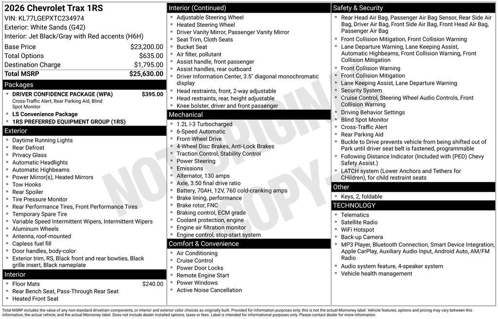 2026 Chevrolet Trax 1RS