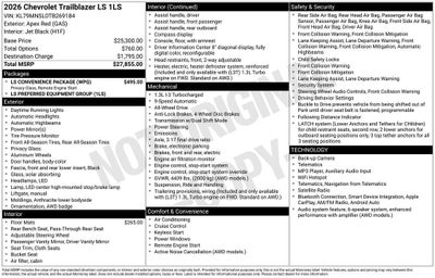 2026 Chevrolet Trailblazer LS